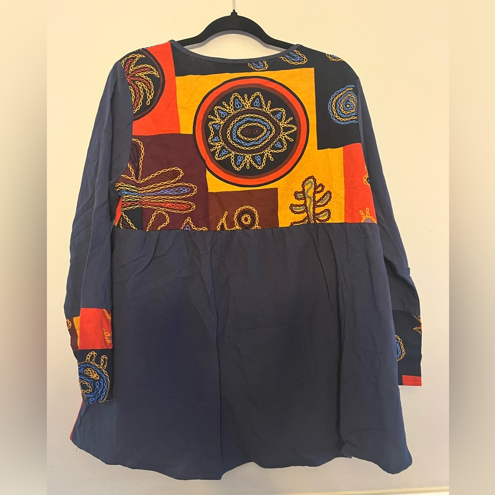 Oneine New Elegance Egyptian print Artsy Boho Top - Picture 2 of 5